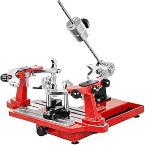 Tennis Stringing Machine Tabletop Tennis Racket Stringing Machine Tennis Stringer Racquet Stringing Tools Crank Stringing Machine Restring Machines with Tools for Tennis Badminton Red Color Tool