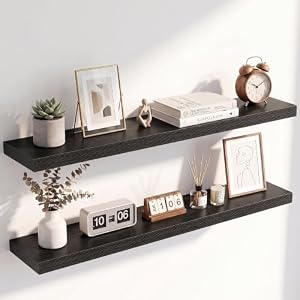 40 Inch Floating Shelves for Wall 2 Pack, Wood Wall Bathroom Shelves