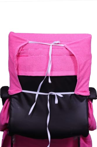 Image of ROMAN HOME Car & Office Chair Towel with 2 Tie Knots| Super Soft 400 GSM (1, Pink)