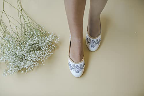 Fuchsia Vegan Ballet Flats For Women Embroidered Handmade Round Toe Casual Wedding Slip On Soft And Comfortable Women's Flats #TOP3