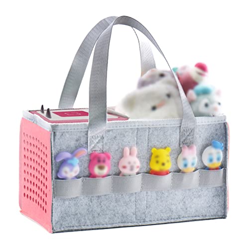 REEKNOKOL Tonies Carry Case, étui de Transport pour Toniebox Starter Set et Accessoires Tonies Case Sac de Rangement en Feutre de Voyage avec poignée pour Toniebox et Figurine Tonies (Rose Clair)