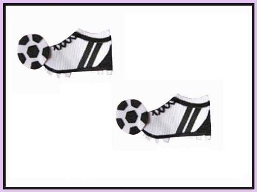 2pc Set Soccer Hair Bow Clips