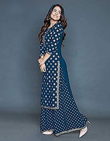 Image of Women's Rayon Printed Anarkali Kurti with Pant and Dupatta