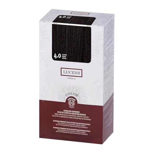 LUCENS Coloración permanente Braun 4.0 – Tinte para el cabello con alto porcentaje de ingredientes naturales, sin amoniaco, sin fragancias, color brillante y duradero