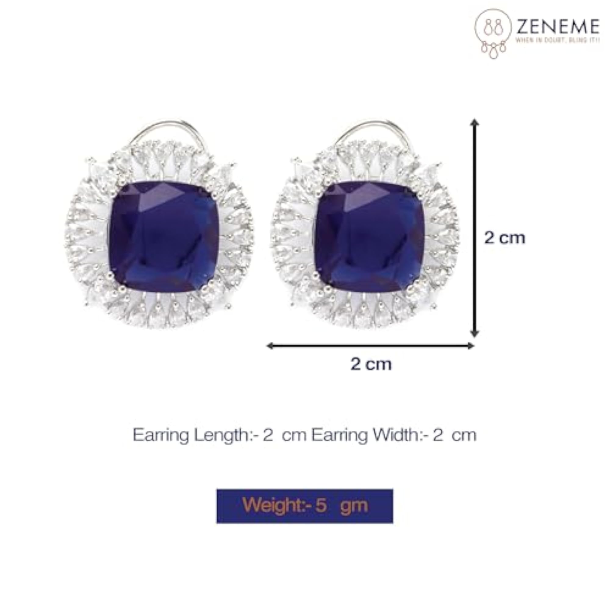 Rhodium-Plated Diamond Stud Earrings