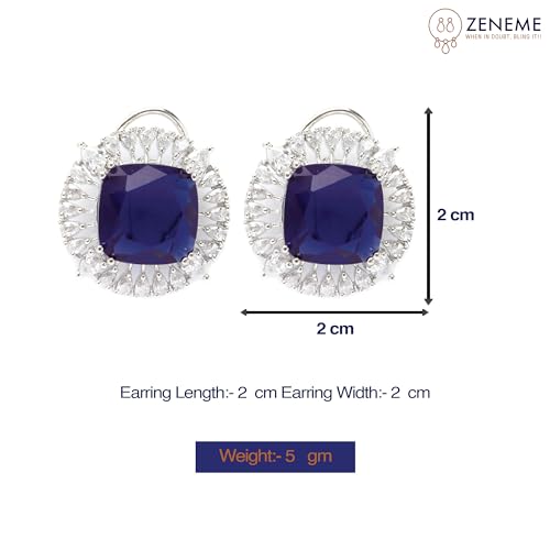 Rhodium-Plated Diamond Stud Earrings
