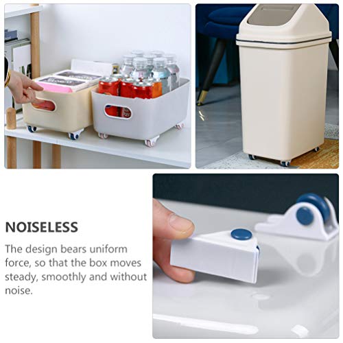 BESPORTBLE 8 rodas autoadesivas, caixa de armazenamento, rodas giratórias, giratórias, acessórios de