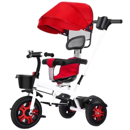 Swivel seat Toddler Stroller Buggies,Children Stroller pram with Canopy and footrest,high Back seat with guardrail and Belt,Parent Steering Tricycle with Parent Handle,Rear Wheel with Double Brakes (