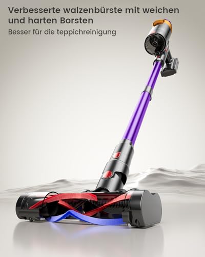 Bulelink Akku Staubsauger 50000Pa/600W/65Mins 1,8L Staubsauger Kabellos mit OLED-Display. Verwicklungsfrei Staubsauger,8-lagige Filterung,geeignet für Hartböden, Teppiche und Tierhaare - Zusatzansicht 4 | Tages Deals