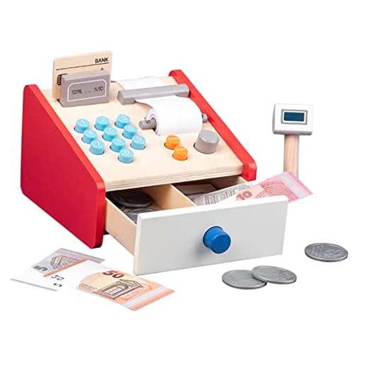 Toyvian 1 Juego Juguete hasta con Escáner Cajero De Juguete Precio Caja Registradora Jugar Caja Registradora Contador De Efectivo De Juguete Juego Infantil Bambú Verificar De Madera Niño