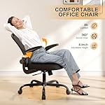 Office Chair, Ergonomic Desk Chairs 330LBS Capacity High Back Mesh Computer Chair with Flip-up Armrests, Comfy Work with Adjustable Lumbar Support, Rolling Swivel Executive Task Chair Black - Image 4