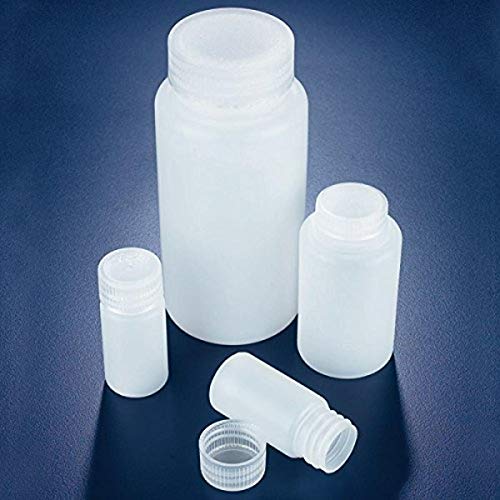 Globe Scientific BLH0150P-1 Wide Mouth Laboratory Bottle, Round, 150 mL, HDPE