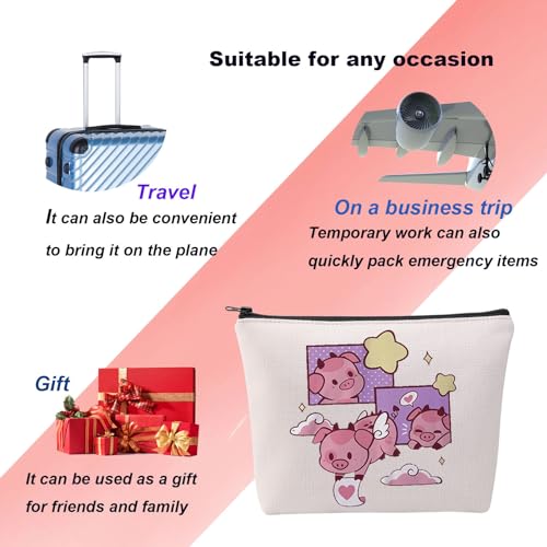Hazbin Hotel Cartoon Merchandise Cosmetic Bag Fat Nugget Valentine Makeup Bag Fat Nugget Lovers Gift Angel Dust's Pet Gift (Fly Pig) - Image 3