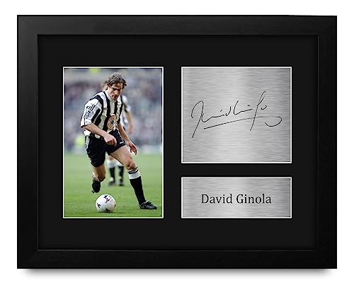 HWC Trading David Ginola Magpies Framed Gifts Printed Signed Autograph Picture for Fans and Supporters - US Letter Size