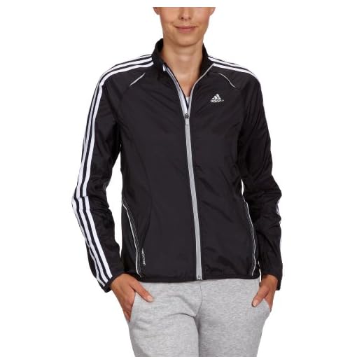 Adidas dam vindjacka svar tre ränder, svart/vit, 40, V39129