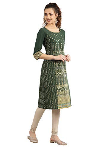 Image of Aurelia Women's Cotton Regular Fit Regular Kurta