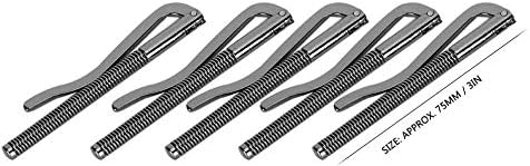 Miniatura 2 de Garosa 5 clips de resorte para billetera, 2.953 in, clips de resorte para dinero en efectivo, repuesto para billetera de cuero plegable, monedero,