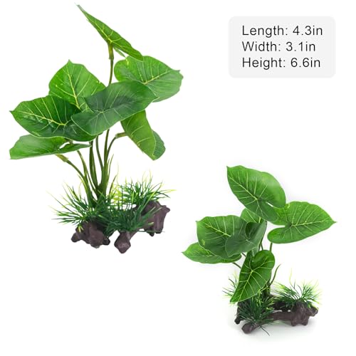 Image of Reptile Artificial Plants 3PCS Terrarium Plants Aquarium Plants Decorations for Amphibian Habitat Decor