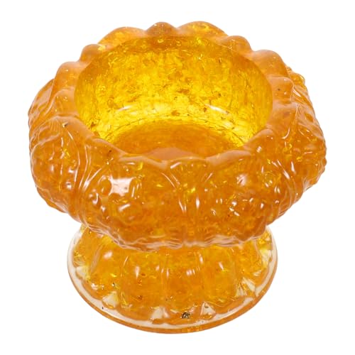 Gatuida Porta Anillos de Loto de Cristal Natural Amarillo, Cuenco Decorativo para Joyería y Baratijas, Cuenco Base Tallada, Organizador para Llaves y Anillos, Accesorio para Decoración