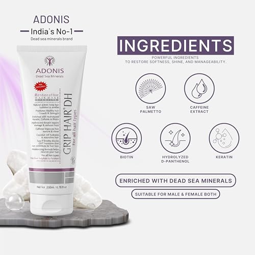 Image of Adonis Grip Hair DH Mask 200ML | Deep Nourishment & Smoothing Treatment Mask | Frizz Control Smooth and Silky Hair Growth for All Hair Types
