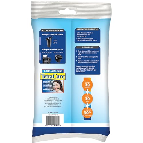 Image of Tetra Whisper Bio-Bag Large Filter Cartridges for Aquariums, 1 Count, Ready to Use, Fits Tetra Whisper Fish Tank Filters 10-30 Gal, 20-40 Gal, PF-20, 30, 40, 60, IQ 20, 30, 45, 60