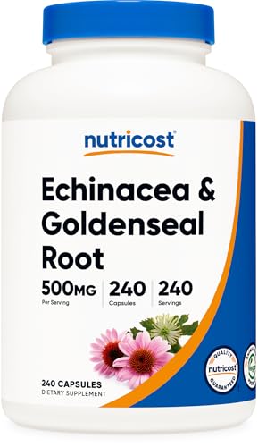 Nutricost Echinacea & Goldenseal Root 500mg 240 Capsules - Vegetarian Caps Non GMO Gluten Free
