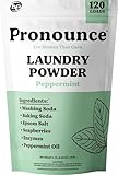 Pronounce Laundry Detergent Powder Alternative | Non-Toxic, Eco-Friendly, Natural for Sensitive Skin, Eczema, and Babies. Stain + Smell Fighting. HE Safe (Peppermint, 120 Loads)