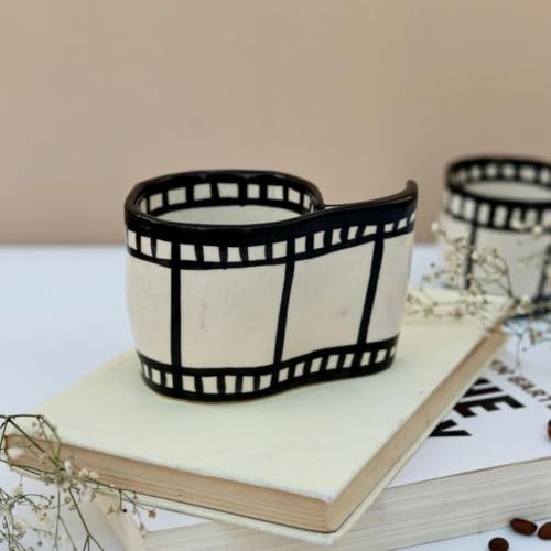 Image of Craftribal Ceramic Reel Cinema Mug - 230 Ml Coffee Mug | Cute Gifts for Girls, Boys, Kids, Friends | Perfect for Tea, Milk, Hot Chocolate & Beverages | Cinema Lovers Birthday, & Gifting Pack of 1