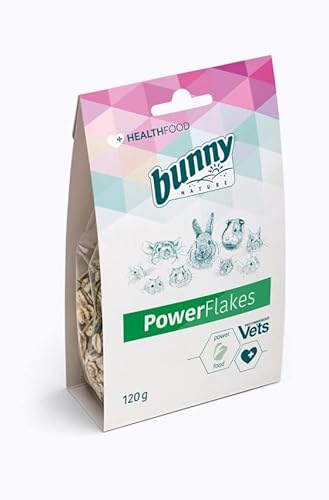 Bunny Powerflakes | 120g | Ergänzungsfuttermittel für Zwergkaninchen & Nagetiere | Kann unterstützend als Kraftkost bei Appetitlosigkeit & Energieverlust dienen | Bei Abmagerung