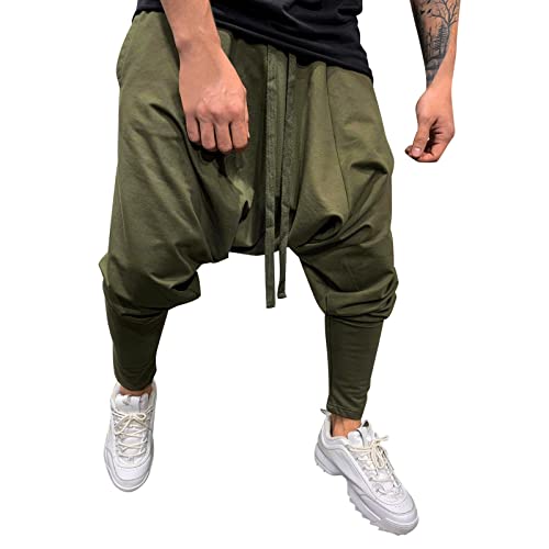 SUWBMHWE Japanese Pants Hippie Men Mens Harem Solid Color Baggy Trouser Men's Graphic Lounge Toji Shorts Summer Trousers