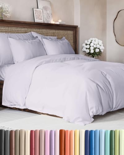Image of Duvet Cover Full Size - 3 Piece with Zipper Closure - Light Lavender