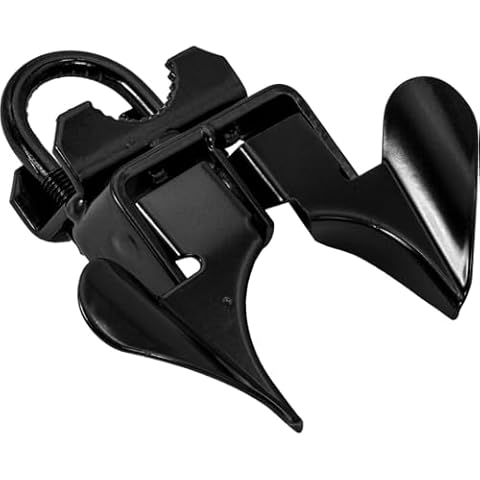 Jake Sales -Black Powder Coated Chain Link Fence Butterfly Gate Latch - 1-3/8" Gate Frame and 2-3/8" Gate Post - Fence Gate Latch with Hole for Padlock Cover