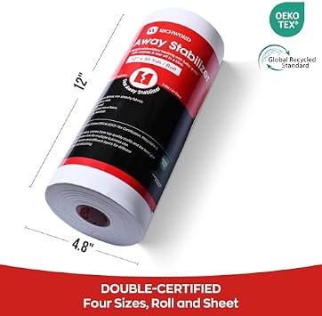 Poolin EOC06+80 Rolls 800m Embroidery Threads+12 in x 50 Yards Tear Away Stabilizers+144pcs Bobbins Prewound for Beginners (Class 15)