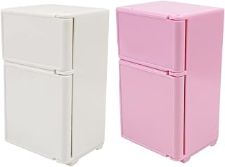 Toddmomy 2 Peças De Geladeira Para Casa De Boneca Em Miniatura Mobília Para Crianças Geladeira Em Miniatura Geladeira De Brinquedo Brinquedo De Fingir Aparelho Para Crianças Mobília