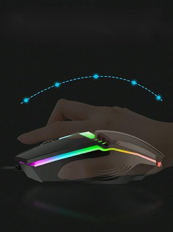 Image of X1 Neutral Wired USB Mouse Vibrant RGB Luminous Accents for Office, Gaming & Laptop Use Compact 115mm 3‚ Key Design with 1.35m Cable for Desktop & Notebook