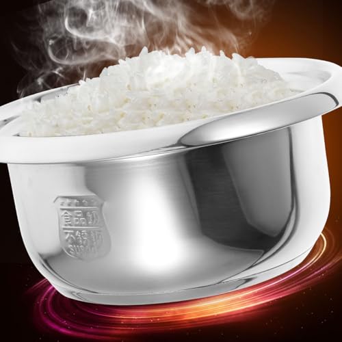 Pentola di ricambio per riso in acciaio inossidabile, rivestimento antiaderente da 1,8 l, per cuocere a vapore porridge e pasti sani, ciotola durevole per uso quotidiano in famiglia