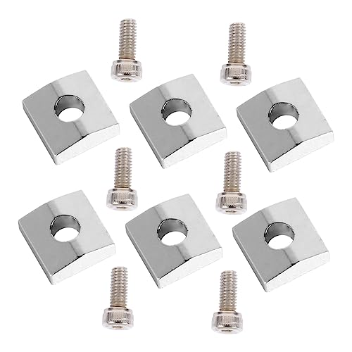 LIFKOME 2セットエレキギター用ロックナットクランプ ネジ付き 交換用トレモロブリッジ部品 耐久性合製 弦固定パーツ