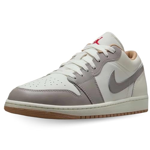 Air Jordan 1 Low Men's Shoes (Sail/College Grey/Hemp/Fire Red)