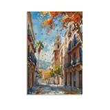 Barcelona España - Lienzo decorativo para pared de viaje, para sala de...