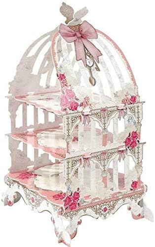 Parti Kuş Kafesi temalı Karton Muffin Cupcake Standı 3 Katlı - Görsel 1