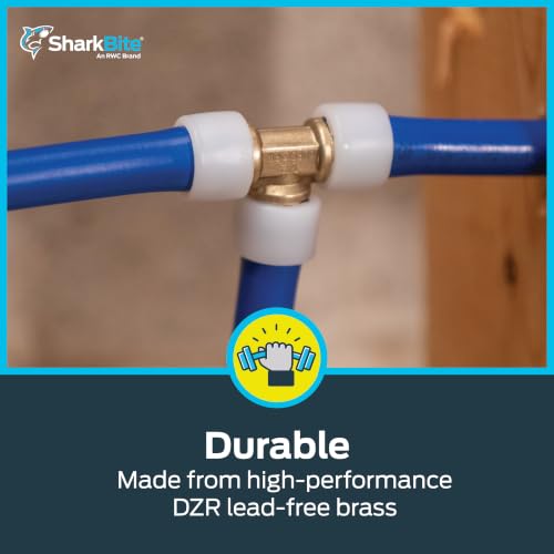 Image of SharkBite 2 Inch Expansion FNPT Adapter for PEX-A Pipe, Pack of 5, Brass Plumbing Fittings, Female NPT Adapter for PEX-A Tubing, UAB115450F