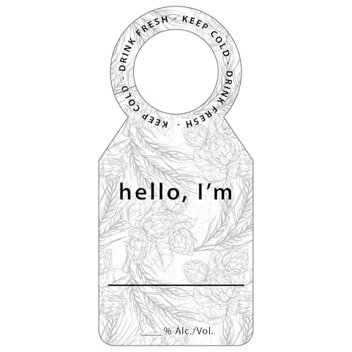 100 Pieces Beer and Alcohol Growler Tags – 5.5 x 2.5 Inch Paper Hanging Labels, Double-Sided Writable Fill-in-The-Blank Neck Tags for Kegs, Home Brewing, Bars, and Breweries