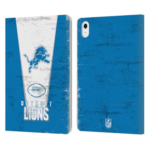 Image of Head Case Designs Officially Licensed NFL Banner Detroit Lions Logo Art Leather Wallet Case Compatible With Apple iPad Air 11 2020/2022/2024/2025