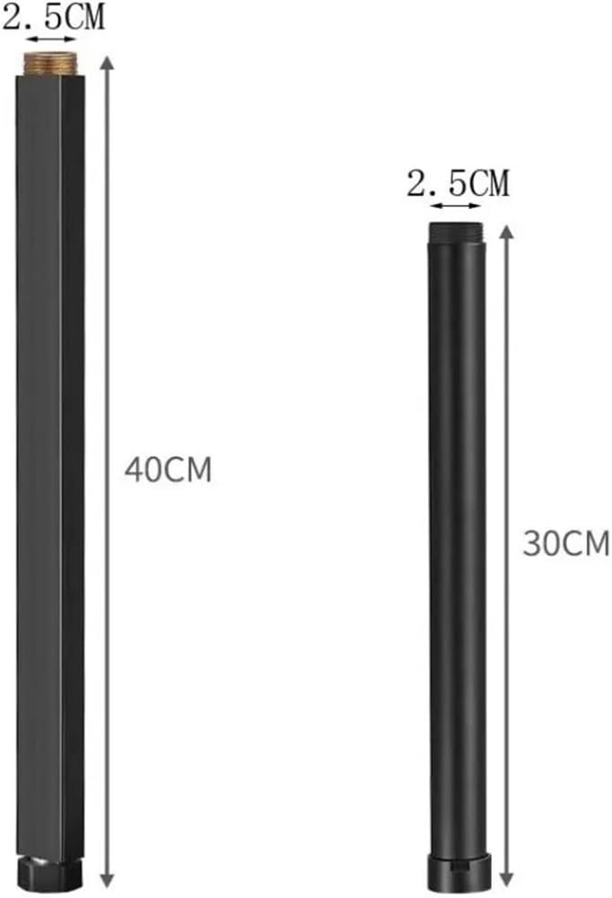 Stainless Steel Shower Extension Rod Shower Lengthen Pipe Round Square 30/40Cm Slide Bar Tube For Bathroom Accessories