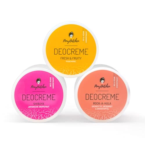 PonyHütchen 3x50 ml – Cosmetico naturale deodorante crema senza sali di alluminio – Deodorante naturale – vegano