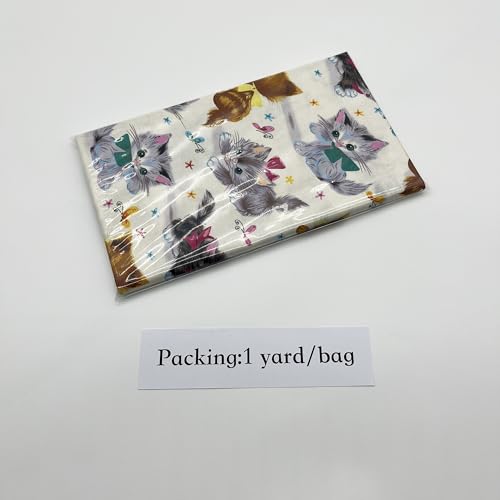 Premium Floral Cotton Quilting Fabric - Pre-Cut 1 Yard (43" x 36") - Ideal for DIY Crafts, Patchwork, and Home Decor - Perfect for Handmade Projects Featuring Adorable Cats 5 Premium Floral Cotton Quilting Fabric - Pre-Cut 1 Yard (43" x 36") - Ideal for DIY Crafts, Patchwork, and Home Decor - Perfect for Handmade Projects Featuring Adorable Cats - Image 4