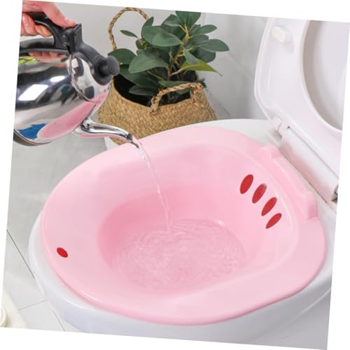 Baño de asiento para inodoro rosa, lavabo postoperatorio con diseño antideslizante 5