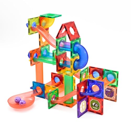 Wonder Toys Laufball 100 Teile Set aus magnetischen Bausteinen und Bausteinen Lernspielzeug für Kinder Mädchen und Jungen 3-7 Jahre Bauspiele