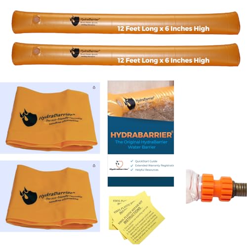 Watershed Innovations Best Sandbag Alternative - Hydrabarrier Ultra 12 Foot Length 6 Inch Height. - Water Diversion Tubes that are the Lightweight Re-usable and Eco-Friendly - Bulk - 2 Pack