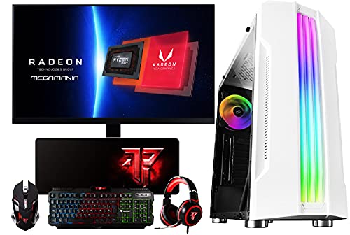 Megamania-PC-Gaming-AMD-Ryzen-5-4600G-Ordenador-de-sobremesa-42GHz-Turbo-Six-Core-16GB-DDR4-SSD-1TB-Grafica-AMD-Radeon-Vega-11-Monitor-24-LED-FullHD-75Hz-Kit-Gaming